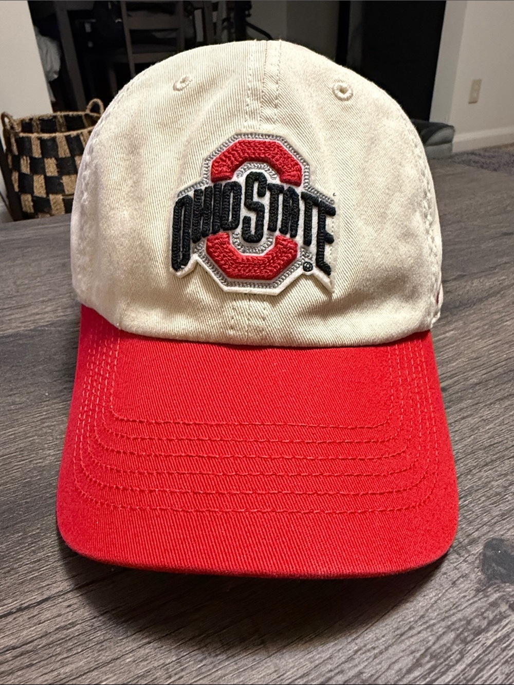 Kids Ohio State Two-Tone Red and Cream Baseball Hat